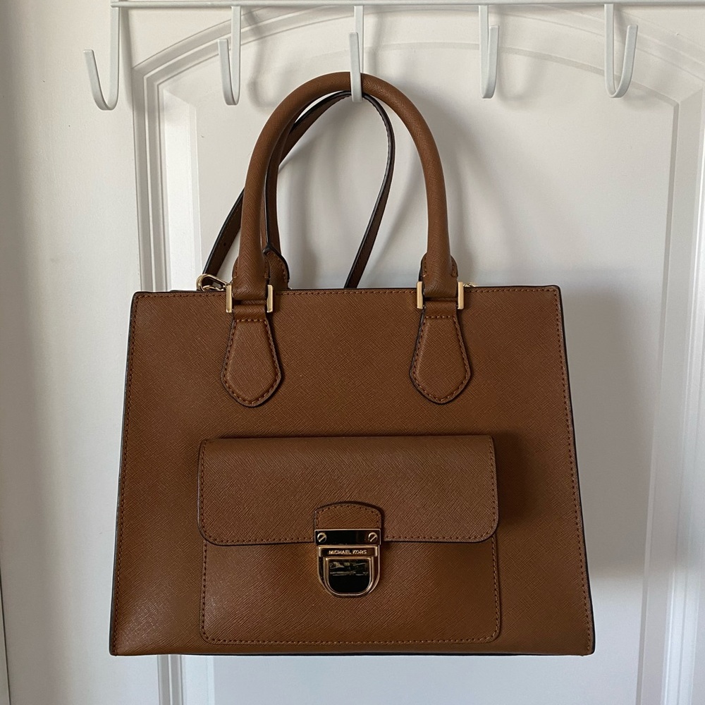 Michael Kors handbag bridgette luggage tote cognac